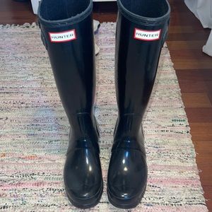 Hunter black gloss Rain Boots